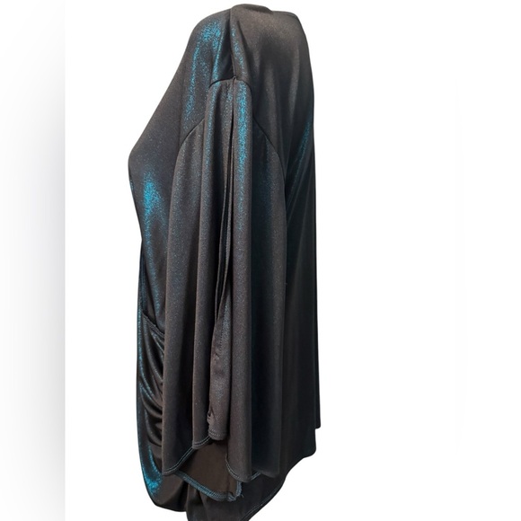 Dressbarn collection stretchy green shimmer with rutching on sides Size 18-20 - Picture 4 of 9